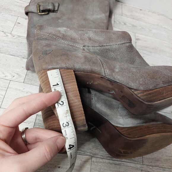 Felmini leather knee high heeled boots women's size 9 - Picture 3 of 9